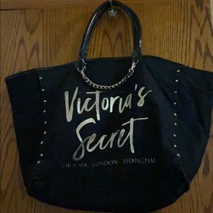 Victoria Secret Black Studded Tote